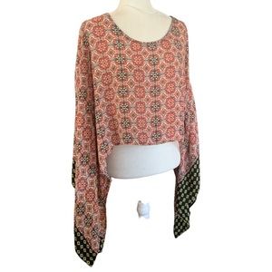 Minette multicolor lightweight pullover poncho Size M
